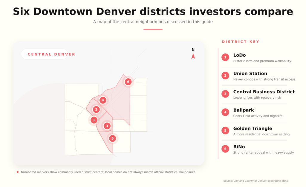 Downtown denver neighborhoods map